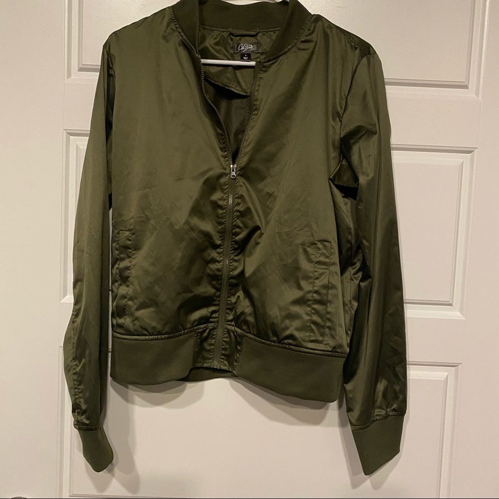 Olive bomber jacket